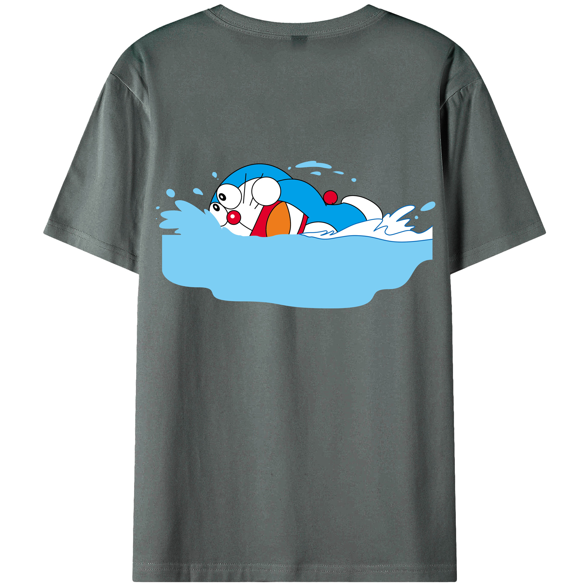 （画像用） ドラえもん Doraemon 綿100％ メンズ半袖Tシャツ（バックプリント） 通気性